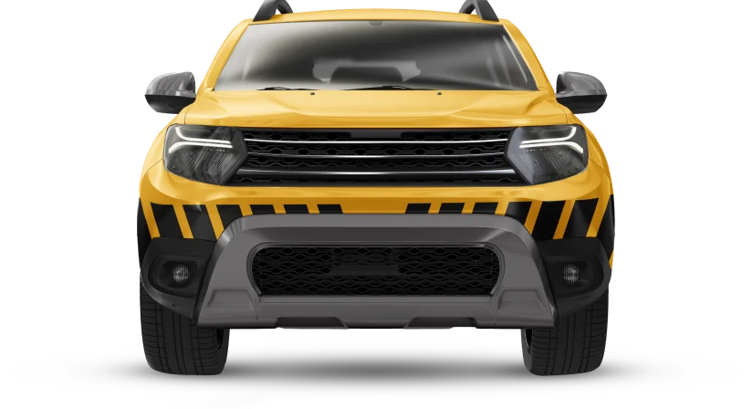 Жёлтый Renault Duster в фирменной оклейке такси